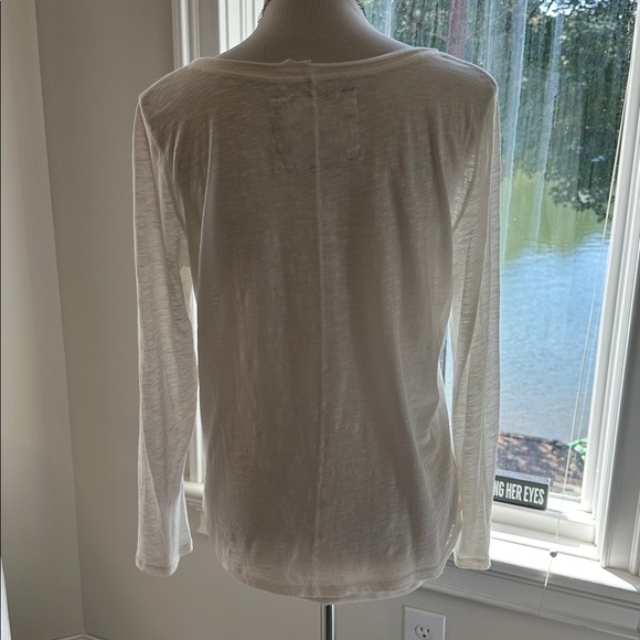 Anthropologie PURE + GOOD 100% Cotton Slub Ivory, Scoopneck Tee, Med, Like new - Picture 7 of 7